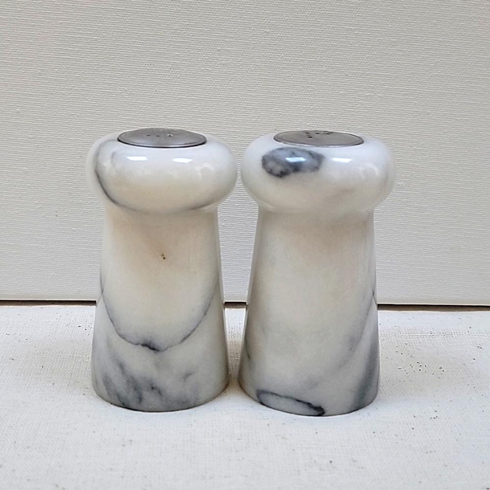 Vintage light and Dark Gray Salt and Pepper Shaker